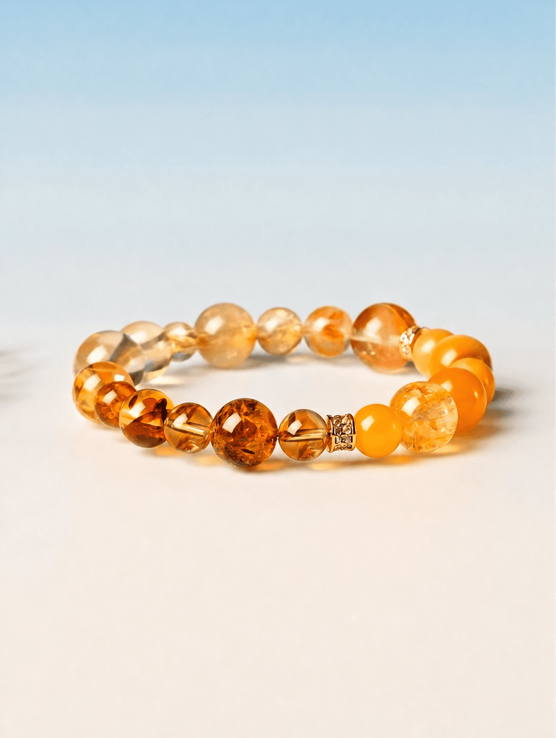 FIVEFOLD Earth bracelet in honey, amber and warm golden tones